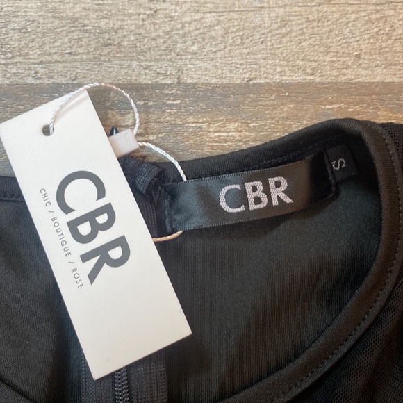 CBR black stretch jumpsuit size S-M NWT Back Zip Closure Mesh Details Curve - Picture 4 of 16